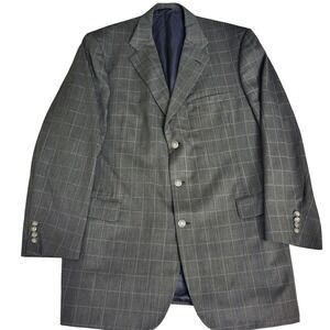 Tom James Custom Blazer Men's 50L Big & Tall Holland & Sherry Glen Herringbone